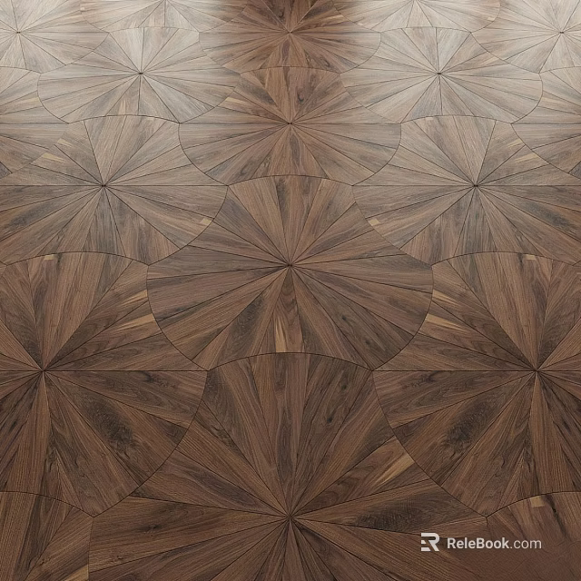 Modern Wooden Floor Design With Intricate Geometric Parquet Pattern And Dark Wood Tones 3d model 