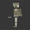 Pixel Style Military Character With Camouflage Uniform And Helmet