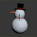 Children Create Adorable Snowman With Black Top Hat Striped Scarf And Stick Arms