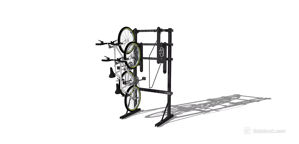 Multi Functional Home Gym Fitness Equipment With Wheels Steel Frame And Pulley System 3d model 