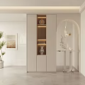Modern Entryway Hall Design With Recessed Lighting Decorative Plants And Storage Cabinets