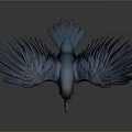 Realistic Blue Bird with Spread Wings and Detailed Feathers Flying in Dark Background