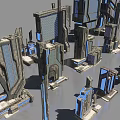 Futuristic Sci Fi City Architecture With Modern Glass Facades And