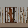New Chinese Style Modern Partition Dry Branch Partition Dead Branch Log Partition Wood Fence Art Partition 3d model