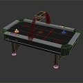 billiard pool table pool cue 3d model