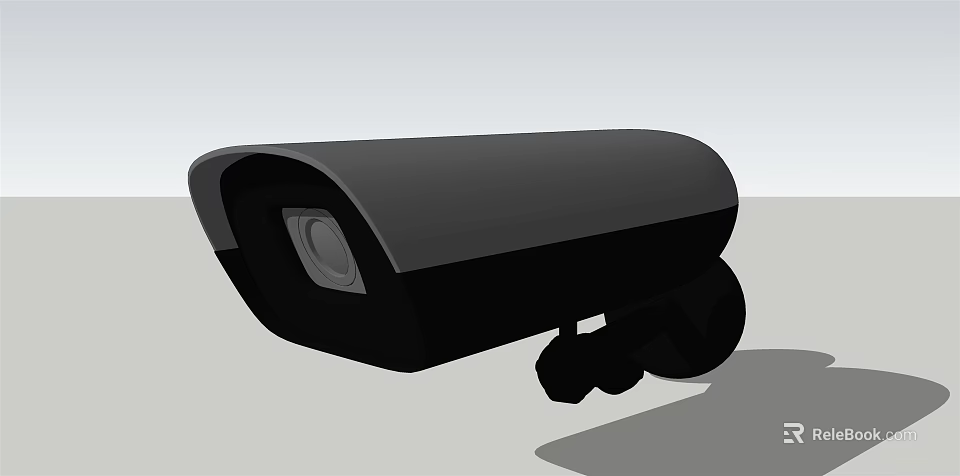 Black Durable Outdoor Security Surveillance Camera With Clear Lens And Stable Mounting Bracket 3d model 