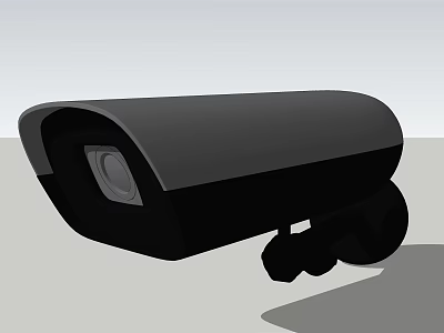 Black Durable Outdoor Security Surveillance Camera With Clear Lens And Stable Mounting Bracket 3d model
