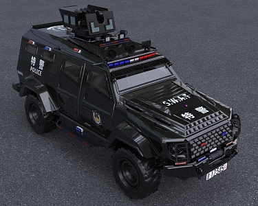 saber-toothed tiger armored car patrol car 3d model