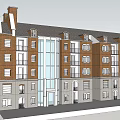 Traditional Modern Multi Storey Apartment Building With Red Brick Facade Windows And Balconies