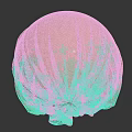 Linen Covered Spherical Decorative Object Featuring Wrinkled Surface And Smooth Reflective Base
