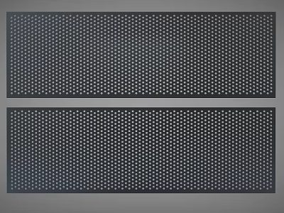 Two Black Rectangular Perforated Metal Panels With Small Round Holes 3d model