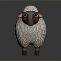 Cute Cartoon Sheep With White Wool And Brown Face 3d model