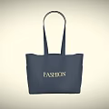 Stylish Navy Blue Tote Bag With Fashion Lettering And Dual Handles