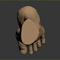 3D Model of Man's Foot Featuring Realistic Anatomical Details and Digital Rendering Design