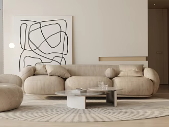 Modern sofa coffee table combination 3d model