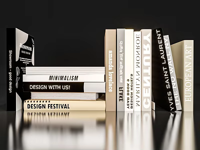 Elegant Decorative Book Ornament Set With Minimalist Design Fashion And European Art Elements 3d model