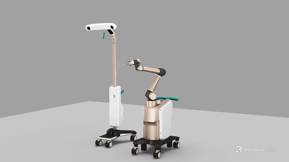 Advanced Medical Equipment Robotic Arm Device With Mobile Base And Precision Controls 3d model 