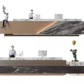 Modern Company Reception Area Bar Reception Desk 3d model