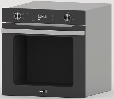 Vatti Modern Kitchen Oven With Digital Display Control Panel Knobs And Black Silver Design 3d model