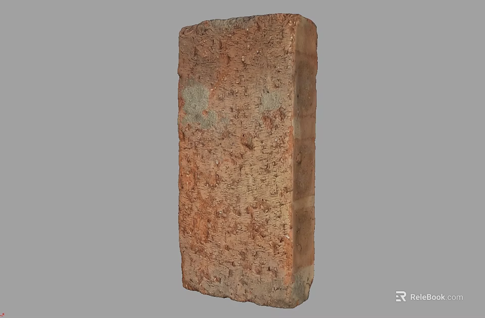 Red Vintage Brick With Weathered Texture And Rough Surface Detail 3d model 