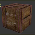 Wooden Crate Scene Component With Planks Text Labels And Metal Straps
