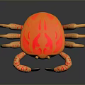 Aquatic Animal Orange Crab With Red Patterns Red Spots On Legs And Black Claws