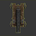 Ancient Cannon Weapon With Wooden Carriage Metal Barrel And Wheels