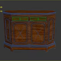 Elegant Traditional Wooden Cabinet With Carved Details Two Drawers And Doors