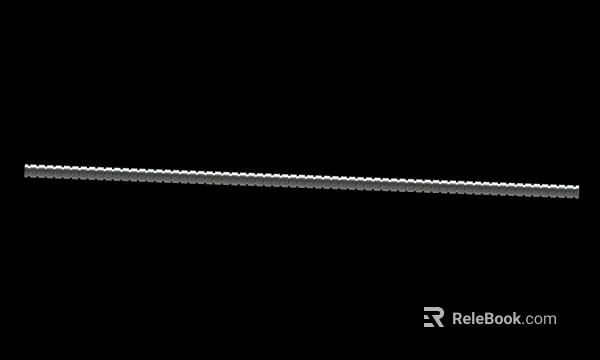 Detailed View Of Other Silver Serrated Thin Strip Object On Black Background 3d model 
