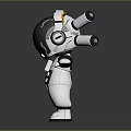 Game And Movie Character Astronaut 3D Model Cartoon Style With White Spacesuit Multiple Back Cannons