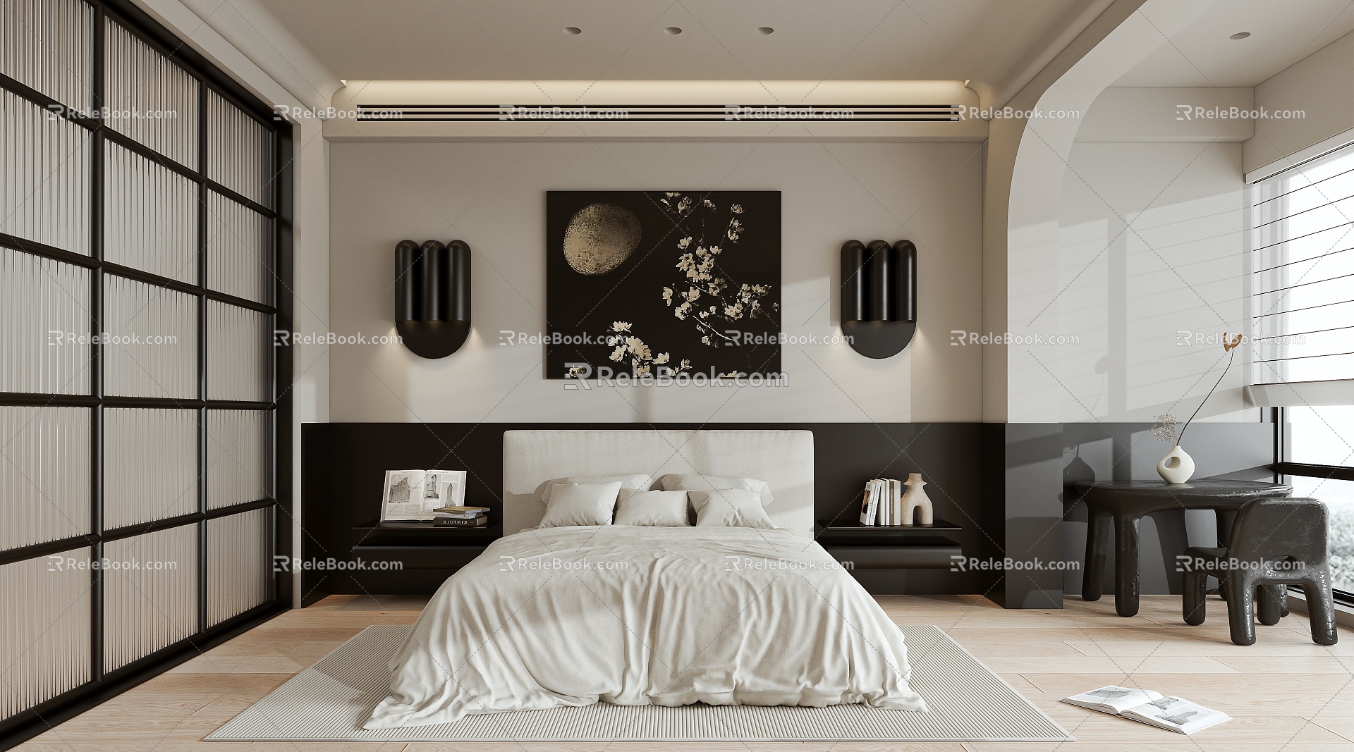 Middle Style Bedroom 3d model