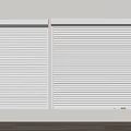 Two White Roller Shutters With Striped Design For Window Covering 3d model