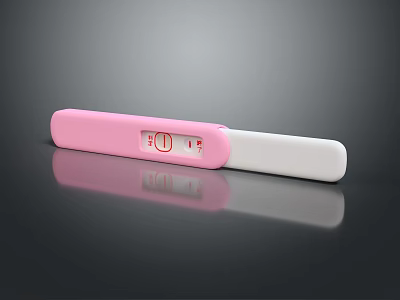 Home Use Pink And White Pregnancy Test Stick Showing Positive Result Daily Living Product 3d model