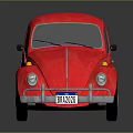 Shiny Red Vintage Beetle Car With Classic Exterior Design And Reflective Surface