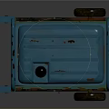 Blue And Green Portable Generator With Metal Frame Wheels And Control Panel