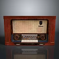Vintage Computer Design With Brown Case Knobs Dial And Retro Keyboard