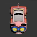 Pink Pig Shaped Childrens Furniture With Blue Goggles And Red Yellow Wheels