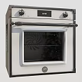 Modern Kitchen Appliances Ovens With Control Panels And Metal Knobs 3d model