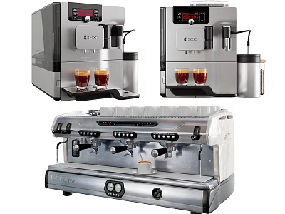 Different Types Of Stainless Steel Coffee Machines For Modern Kitchen Appliances 3d model