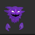 Mysterious Purple Grinning Fantasy Creature With Star Shaped Head Glowing Eyes And Claws