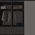 Modern Wardrobe With Glass Doors Interior Lighting Hanging Clothes And Storage Compartments