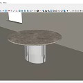 Modern Round Dining Table With Marble Top And Transparent Acrylic Base 3d model