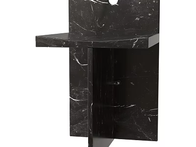 Sleek Black Marble Leisure Chair With Modern Structure And Countertop Design 3d model