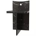 Sleek Black Marble Leisure Chair With Modern Structure And Countertop Design