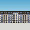 Modern Multi Story Residential Building With Balconies Greenery Fountains And Landscaped Area