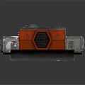 Military Armored Vehicle With Multiple Orange Containers And Heavy Duty Platform