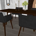 Dining table and chair combination 3d model