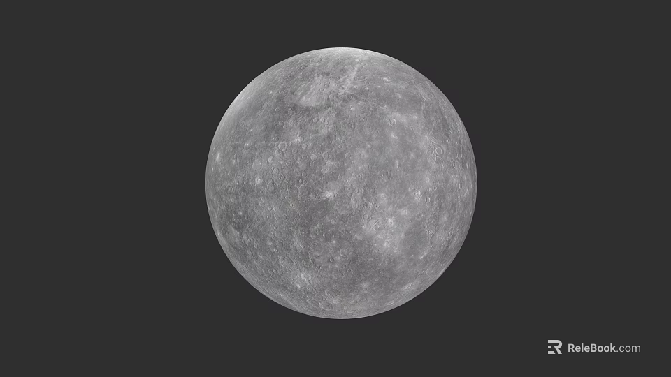 Detailed Moon Surface With Craters In Cosmic Space Exploration Mission 3d model 
