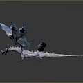 Dragon Shaped Wall Decor With Blue White Ice Crystal Wings And 3D Design