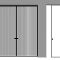 Modern Gray Vertical Striped Hinged Door Panel Design For Interior 3d model